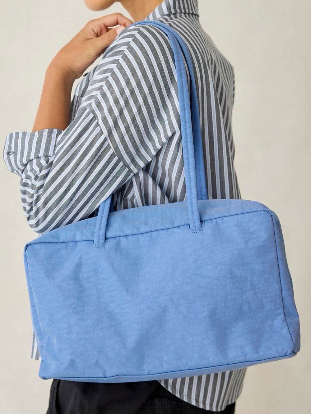 NWOT Baggu Medium Nylon Bowler Steel Blue Urban Exclusive *See Description*